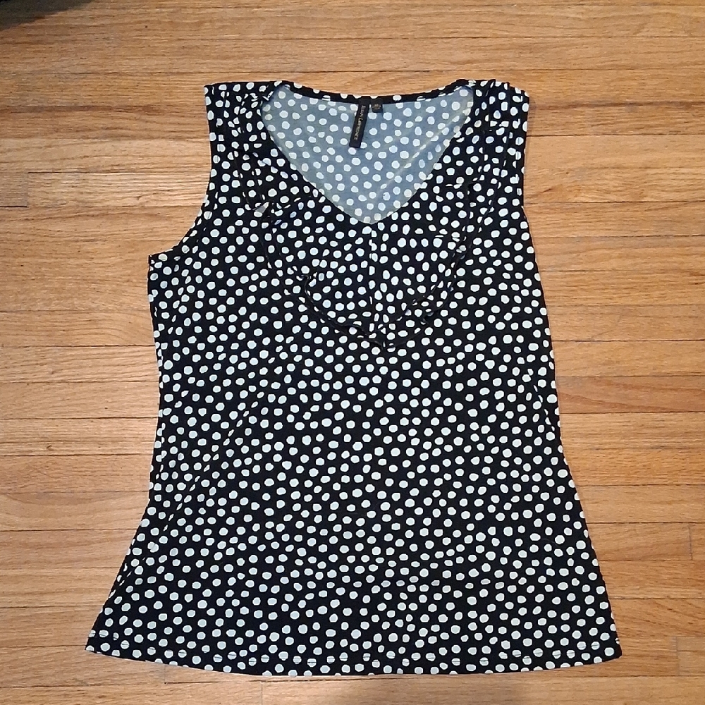 Susan Lawrence Black and White Polka Dot Tank Top 6542